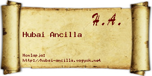 Hubai Ancilla névjegykártya